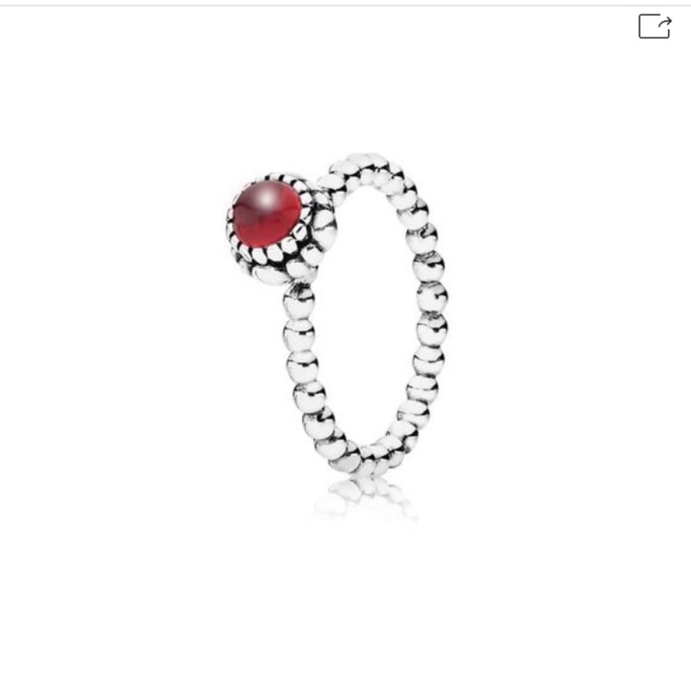 Pandora Birthday Blooms Ring, January, Garnet